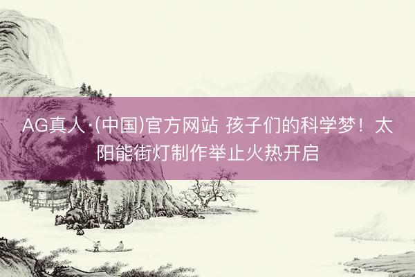 AG真人·(中国)官方网站 孩子们的科学梦!太阳能街灯制作举止火热开启