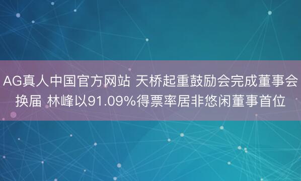 AG真人中国官方网站 天桥起重鼓励会完成董事会换届 林峰以91.09%得票率居非悠闲董事首位