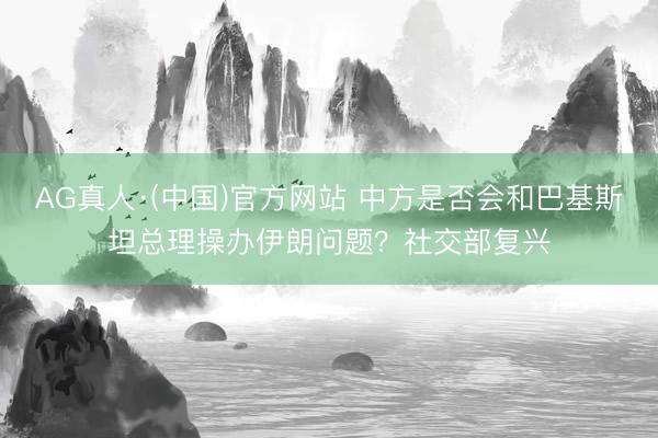 AG真人·(中国)官方网站 中方是否会和巴基斯坦总理操办伊朗问题？社交部复兴