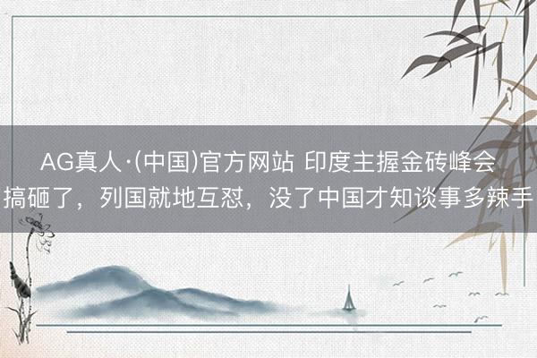AG真人·(中国)官方网站 印度主握金砖峰会搞砸了，列国就地互怼，没了中国才知谈事多辣手
