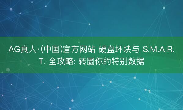 AG真人·(中国)官方网站 硬盘坏块与 S.M.A.R.T. 全攻略: 转圜你的特别数据