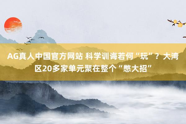 AG真人中国官方网站 科学训诲若何“玩”？大湾区20多家单元聚在整个“憋大招”